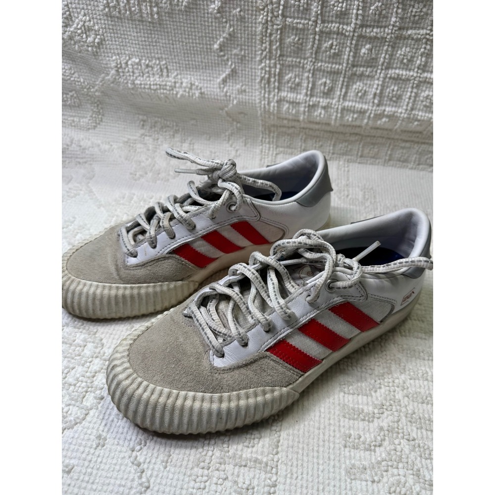 Adidas Zumiez 40th Anniversary Matchcourt RX‎ Low Sneakers White Reds 6 FX8005
